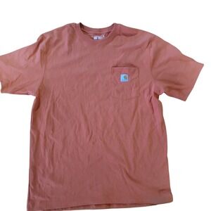 Carhartt Loose Fit T-Shirt Men's Size L Orange Pocket Tee Workwear‎